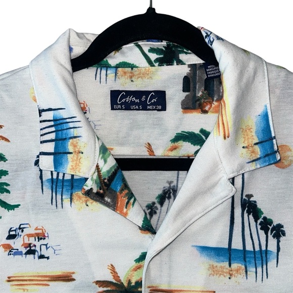 COTTON AND CO TROPICAL RELAXED BEACH SHIRT ISLAND FIT BUTTON UP - Picture 4 of 8